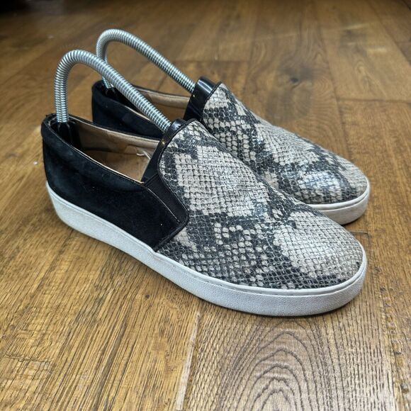 Vionic Shoes - VIONIC Splendid Midi Black Snake Print Slip On Sneakers Womens Size 7.5
